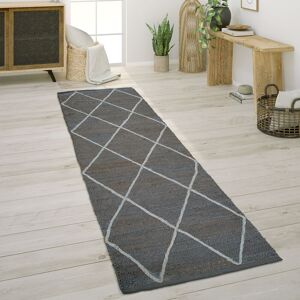 Paco Home - Alfombra Salón Yute Fibras Naturales Hecha A Mano Motivo 3d Escandinavo Moderno 80x250 Cm, Antracita Paco Home - Alfombra Salón Yute Fibras Naturales Hecha A Mano Motivo 3d Escandinavo Moderno 80x250 Cm, Antracita