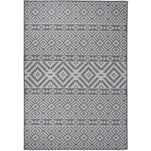 Alfombra exterior de trama plana vidaXL 160x230 cm Rayas azules - Alfombra de patio Alfombra exterior de trama plana vidaXL 160x230 cm Rayas azules - Alfombra de patio