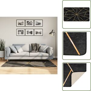 Alfombra Para Salón - Vidaxl Alfombra Lavable Negro Y Dorado 80x150 Cm - Alfombra Para Dormitorio Alfombra Para Salón - Vidaxl Alfombra Lavable Negro Y Dorado 80x150 Cm - Alfombra Para Dormitorio