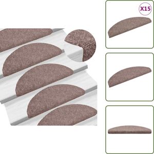 VIDAXL The Living Store Felpudos Autoadhesivos Para Escaleras, 15 Unidades, 65 X 21 X 4 Cm, Marrón Claro, Semicirculares, Grandes - Tapete Para Escaleras VIDAXL The Living Store Felpudos Autoadhesivos Para Escaleras, 15 Unidades, 65 X 21 X 4 Cm, Marrón Claro, Semicirculares, Grandes - Tapete Para Escaleras