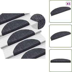 VIDAXL The Living Store Felpudos Autoadhesivos Para Escaleras, 5 Unidades, 65 X 21 X 4 Cm, Gris Oscuro, Semicirculares, Grandes - Alfombras Autoadhesivas VIDAXL The Living Store Felpudos Autoadhesivos Para Escaleras, 5 Unidades, 65 X 21 X 4 Cm, Gris Oscuro, Semicirculares, Grandes - Alfombras Autoadhesivas