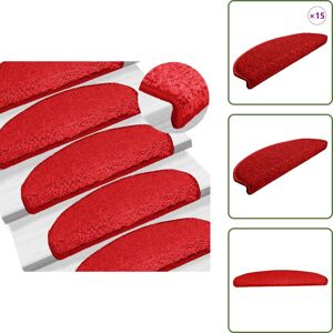 VIDAXL The Living Store Felpudos Para Escaleras 15 Unidades 65x21x4 Cm Rojo Semicircular Grande - Alfombras Antideslizantes VIDAXL The Living Store Felpudos Para Escaleras 15 Unidades 65x21x4 Cm Rojo Semicircular Grande - Alfombras Antideslizantes