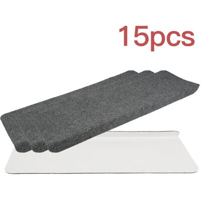 Skecten - 15 Tapetes Para Escaleras (65 X 25 Cm), Alfombra De Seguridad Autoadhesiva Antideslizante Para Niños, Ancianos Y Mascotas, Gris Skecten - 15 Tapetes Para Escaleras (65 X 25 Cm), Alfombra De Seguridad Autoadhesiva Antideslizante Para Niños, Ancianos Y Mascotas, Gris