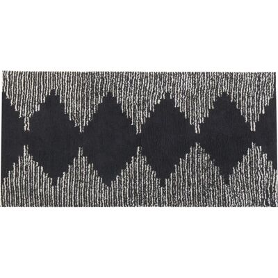 Alfombra de algodón Beliani - Blanco y negro - 80x150cm - Estilo escandinavo Alfombra de algodón Beliani - Blanco y negro - 80x150cm - Estilo escandinavo