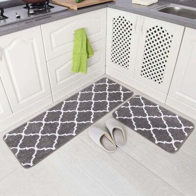 OEM Alfombra De Cocina Antideslizante, Lavable A Máquina, Diseño Marroquí, Para Baño, Felpudo Para Cocina, 43 X 61 + 43 X 122 Cm (gris, 2 Unidades) OEM Alfombra De Cocina Antideslizante, Lavable A Máquina, Diseño Marroquí, Para Baño, Felpudo Para Cocina, 43 X 61 + 43 X 122 Cm (gris, 2 Unidades)