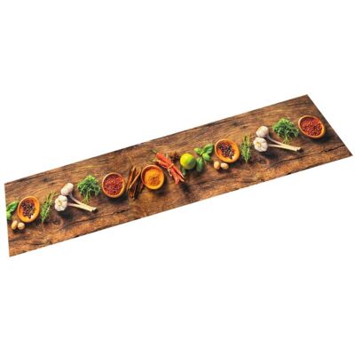 Vidaxl - Alfombra De Cocina Lavable Terciopelo Dibujo Especias 60x180 Cm Vidaxl - Alfombra De Cocina Lavable Terciopelo Dibujo Especias 60x180 Cm