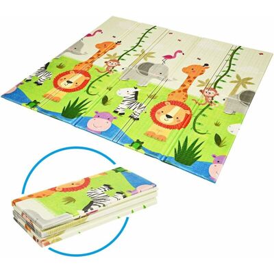 Costway - Alfombra De Juegos Para Niños Tapete De Doble Cara Para Bebé Gatear Jugar 200x180 Centímetros Para Dormitorio Salón Verde Costway - Alfombra De Juegos Para Niños Tapete De Doble Cara Para Bebé Gatear Jugar 200x180 Centímetros Para Dormitorio Salón Verde