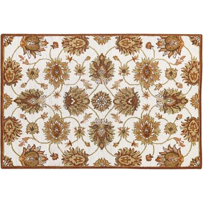 Alfombra de Lana Beliani 140 x 200 cm Beige y Marrón - Alfombra Alfombra de Lana Beliani 140 x 200 cm Beige y Marrón - Alfombra