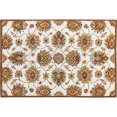 Alfombra de Lana Beige y Marrón 160x230cm - Patrón Oriental Vintage Alfombra de Lana Beige y Marrón 160x230cm - Patrón Oriental Vintage