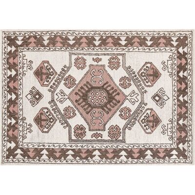 Alfombra de Lana Multicolor 140 x 200 cm Hecha a Mano Patrón Geométrico - Alfombra Alfombra de Lana Multicolor 140 x 200 cm Hecha a Mano Patrón Geométrico - Alfombra