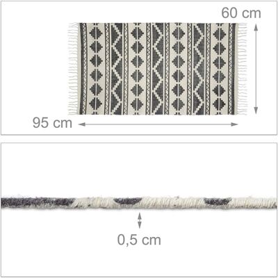HELLOSHOP26 Alfombra De Pasillo Con Estampado Geométrico Para Salón Pasillo 60 X 95 Cm Algodón Blanco 130002833 HELLOSHOP26 Alfombra De Pasillo Con Estampado Geométrico Para Salón Pasillo 60 X 95 Cm Algodón Blanco 130002833