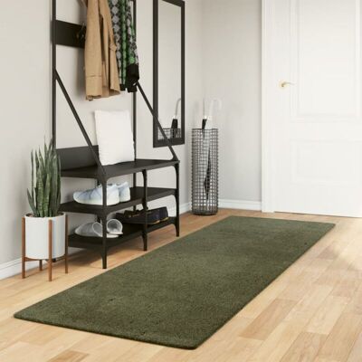 Vidaxl - Alfombra Pelo Corto Suave Lavable Huarte Verde Bosque 80x250 Cm Vidaxl - Alfombra Pelo Corto Suave Lavable Huarte Verde Bosque 80x250 Cm