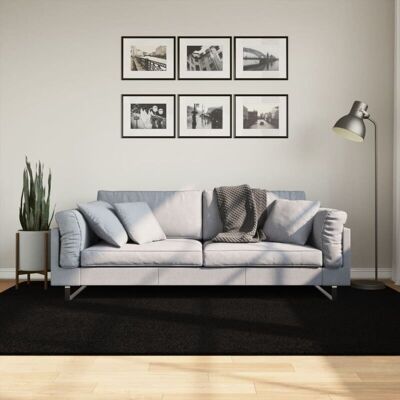 Vidaxl - Alfombra De Pelo Corto Suave Lavable Huarte Negro 160x230 Cm Vidaxl - Alfombra De Pelo Corto Suave Lavable Huarte Negro 160x230 Cm