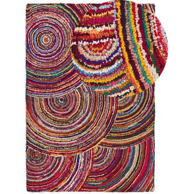 Alfombra Beliani 160x230cm Hecha a Mano Algodón Multicolor - Estilo Bohemio - Alfombra Alfombra Beliani 160x230cm Hecha a Mano Algodón Multicolor - Estilo Bohemio - Alfombra