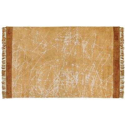 Alfombra de viscosa naranja Beliani - Estilo moderno glam Alfombra de viscosa naranja Beliani - Estilo moderno glam