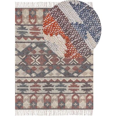 Alfombra de Yute Beliani 160x230cm Multicolor Patrón Geométrico - Alfombra Alfombra de Yute Beliani 160x230cm Multicolor Patrón Geométrico - Alfombra