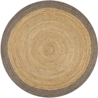 DÉCOSHOP26 Alfombra De Yute Hecha A Mano Con Borde Gris 90 Cm Dec023469 DÉCOSHOP26 Alfombra De Yute Hecha A Mano Con Borde Gris 90 Cm Dec023469
