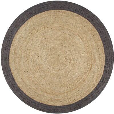 Décoshop26 - Alfombra Hecha A Mano Yute Con Borde Gris Oscuro 120 Cm Dec023473 Décoshop26 - Alfombra Hecha A Mano Yute Con Borde Gris Oscuro 120 Cm Dec023473