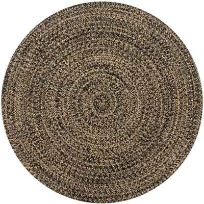 Décoshop26 - Alfombra Hecha A Mano Yute Negro Y Natural 120 Cm Dec023521 Décoshop26 - Alfombra Hecha A Mano Yute Negro Y Natural 120 Cm Dec023521