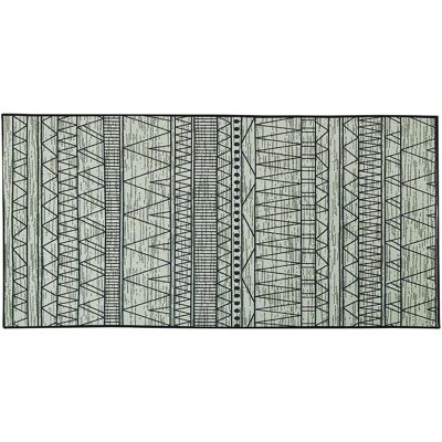 Alfombra de Poliéster Negra y Gris Beliani - Patrón Moderno Rectangular Alfombra de Poliéster Negra y Gris Beliani - Patrón Moderno Rectangular