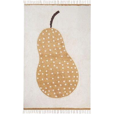 Beliani Alfombra de algodón con pera - Rectangular, Blanco crema - Alfombra Beliani Alfombra de algodón con pera - Rectangular, Blanco crema - Alfombra