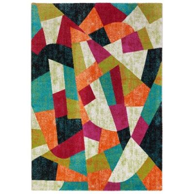 DEFIBRICO Alfombra Rectangular De Pelo Corto Multicolor DEFIBRICO Alfombra Rectangular De Pelo Corto Multicolor
