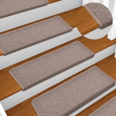 Vidaxl - Alfombrillas Para Escaleras 15 Unidades 65x21x4 Cm Marrón Claro Borde Rectangular Vidaxl - Alfombrillas Para Escaleras 15 Unidades 65x21x4 Cm Marrón Claro Borde Rectangular