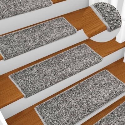 Vidaxl - Alfombrillas Para Escaleras 10 Unidades 65x21x4 Cm Gris Borde Rectangular Vidaxl - Alfombrillas Para Escaleras 10 Unidades 65x21x4 Cm Gris Borde Rectangular
