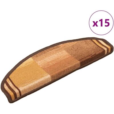 Vidaxl - Alfombrilla Autoadhesiva De Escalera 15 Uds Marrón 65x21x4 Cm Vidaxl - Alfombrilla Autoadhesiva De Escalera 15 Uds Marrón 65x21x4 Cm