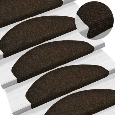 Vidaxl - Felpudos Autoadhesivos Para Escaleras, 20 Unidades, 65 X 21 X 4 Cm, Marrón Oscuro, Semicirculares, Grandes Vidaxl - Felpudos Autoadhesivos Para Escaleras, 20 Unidades, 65 X 21 X 4 Cm, Marrón Oscuro, Semicirculares, Grandes