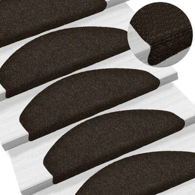 Vidaxl - Felpudos Autoadhesivos Para Escaleras, 15 Unidades, 65 X 21 X 4 Cm, Marrón Oscuro, Semicirculares, Grandes Vidaxl - Felpudos Autoadhesivos Para Escaleras, 15 Unidades, 65 X 21 X 4 Cm, Marrón Oscuro, Semicirculares, Grandes