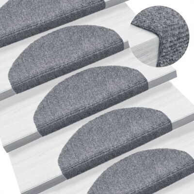 Vidaxl - Felpudos Autoadhesivos Para Escaleras, 10 Unidades, 65 X 21 X 4 Cm, Gris Claro, Semicirculares, Grandes Vidaxl - Felpudos Autoadhesivos Para Escaleras, 10 Unidades, 65 X 21 X 4 Cm, Gris Claro, Semicirculares, Grandes