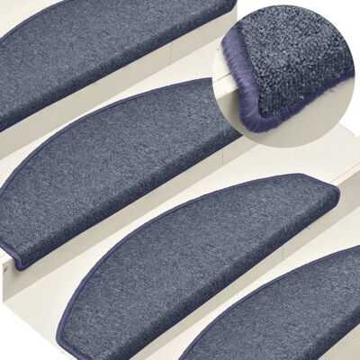 VIDAXL Alfombra/alfombra Para Pasos 15 Pcs 65x24x4cm Gris Oscuro/azul VIDAXL Alfombra/alfombra Para Pasos 15 Pcs 65x24x4cm Gris Oscuro/azul