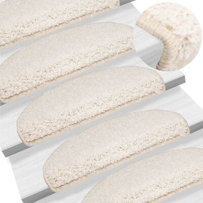 Vidaxl - Felpudos Para Escaleras (10 Unidades, 65 X 21 X 4 Cm), Color Blanco, Semicirculares, Grandes Vidaxl - Felpudos Para Escaleras (10 Unidades, 65 X 21 X 4 Cm), Color Blanco, Semicirculares, Grandes