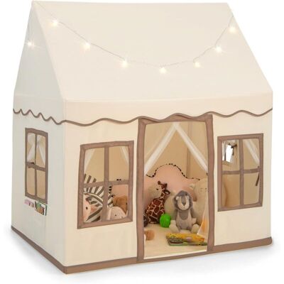 Costway - Tienda Campaña Infantil, Casa De Actividad Para Niños Con Luces, Alfombra Lavable Antideslizante, Cortina De Malla Para Interior Y Exterior, Tipi Infantil De 3+ Años (marrón Claro) Costway - Tienda Campaña Infantil, Casa De Actividad Para Niños Con Luces, Alfombra Lavable Antideslizante, Cortina De Malla Para Interior Y Exterior, Tipi Infantil De 3+ Años (marrón Claro)