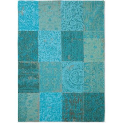 LOUIS DE POORTERE Multi Diseño - Alfombra Vintage Patchwork - Hecha En Bélgica - Acabado A Mano - Antideslizante Natural - 100% Algodón - Azur - 230 X 330 Cm LOUIS DE POORTERE Multi Diseño - Alfombra Vintage Patchwork - Hecha En Bélgica - Acabado A Mano - Antideslizante Natural - 100% Algodón - Azur - 230 X 330 Cm