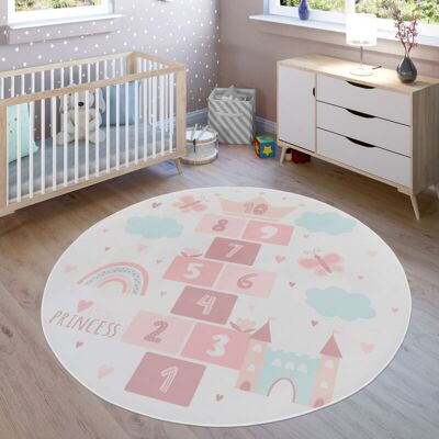 Paco Home - Alfombra De Habitacion Bebe Infantil Niña Niño De Juego Antideslizante Crema Ø 160 Cm Redon Paco Home - Alfombra De Habitacion Bebe Infantil Niña Niño De Juego Antideslizante Crema Ø 160 Cm Redon