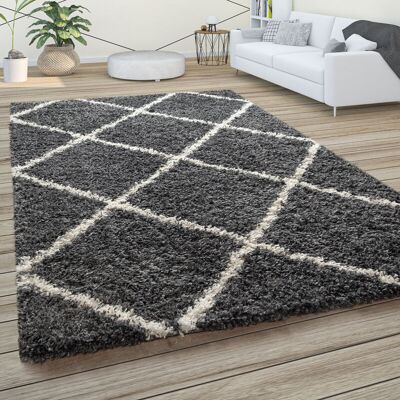 Paco Home Alfombra De Pelo Largo, Suave Salón Shaggy Estilo Escandinavo Motivo De Rombos Antracita, Ø 150 Cm Cuadrado Paco Home Alfombra De Pelo Largo, Suave Salón Shaggy Estilo Escandinavo Motivo De Rombos Antracita, Ø 150 Cm Cuadrado