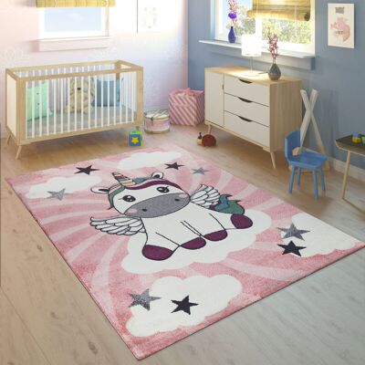 Paco Home Alfombra Habitación Infantil Niña Moderna Unicornio Sobre Las Nubes En Rosa Y Lila Ø 133 Cm Cuadrado Paco Home Alfombra Habitación Infantil Niña Moderna Unicornio Sobre Las Nubes En Rosa Y Lila Ø 133 Cm Cuadrado