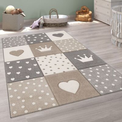 Paco Home - Alfombra Infantil Alfombra Habitacion Niño Color Pastel 3d Lunares Corazón Beige 80x150 Cm Paco Home - Alfombra Infantil Alfombra Habitacion Niño Color Pastel 3d Lunares Corazón Beige 80x150 Cm