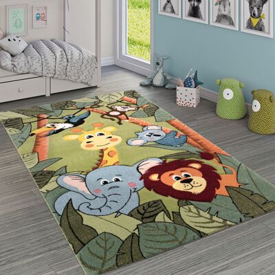 Paco Home Alfombra Infantil Animales Selváticos Verde Ø 150 Cm Cuadrado Paco Home Alfombra Infantil Animales Selváticos Verde Ø 150 Cm Cuadrado