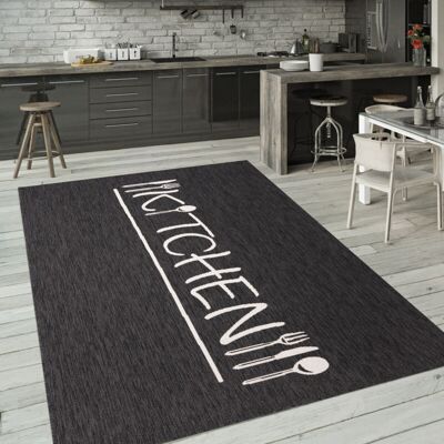Paco Home - Alfombra Interior Y Exterior Balcon Terraza Cocina Moderna Letra 200x280 Cm, Antracita 2 Paco Home - Alfombra Interior Y Exterior Balcon Terraza Cocina Moderna Letra 200x280 Cm, Antracita 2