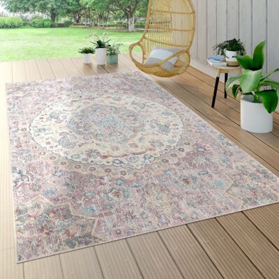 PACO HOME Torres 271 Alfombra Rosa para Exterior - Alfombra PACO HOME Torres 271 Alfombra Rosa para Exterior - Alfombra