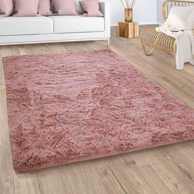 Paco Home Alfombra Salón Pelo Largo Shaggy Piel Sintética Mullida Marron Pinkrosa 160x220 Cm Paco Home Alfombra Salón Pelo Largo Shaggy Piel Sintética Mullida Marron Pinkrosa 160x220 Cm