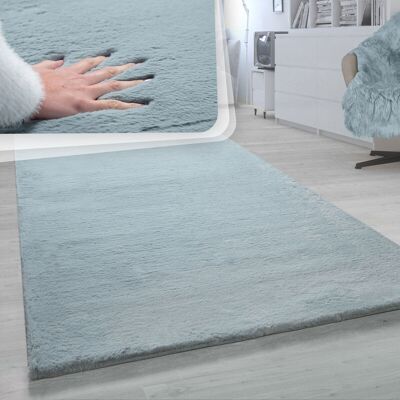 Paco Home - Alfombra Pelo Largo Salón Sintética Supersuave Imitación Pelo Conejo Turquesa 200 Cm Cuadrado Paco Home - Alfombra Pelo Largo Salón Sintética Supersuave Imitación Pelo Conejo Turquesa 200 Cm Cuadrado