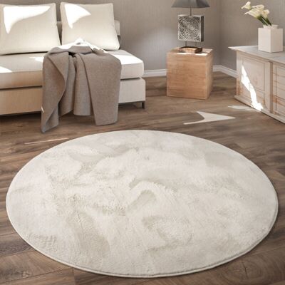 Paco Home - Alfombra Redonda, Salon Dormitorio Pasillo Comedor Piel Imitación Mullida Suave Ø 200 Cm Redondo, Crema Paco Home - Alfombra Redonda, Salon Dormitorio Pasillo Comedor Piel Imitación Mullida Suave Ø 200 Cm Redondo, Crema
