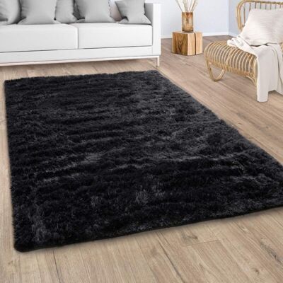 Paco Home Alfombra Salón Pelo Largo Shaggy Piel Sintética Mullida Negras 160x220 Cm Paco Home Alfombra Salón Pelo Largo Shaggy Piel Sintética Mullida Negras 160x220 Cm