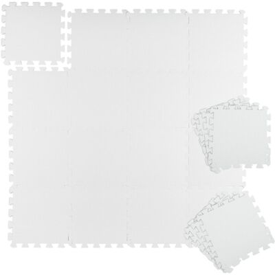 Relaxdays - Set Suelo Goma Aparato Gimnasio 72 Piezas, Alfombra Puzle Goma Eva, Esterilla 6,48 M². Protege Daños Y Ruido, Blanco Relaxdays - Set Suelo Goma Aparato Gimnasio 72 Piezas, Alfombra Puzle Goma Eva, Esterilla 6,48 M². Protege Daños Y Ruido, Blanco