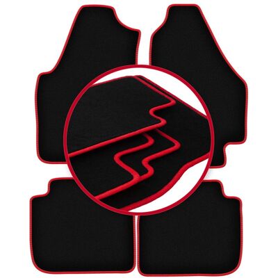 OEM Alfombrillas De Terciopelo Con Borde Rojo Para Fiat Idea Monovolumen (2003-2010) OEM Alfombrillas De Terciopelo Con Borde Rojo Para Fiat Idea Monovolumen (2003-2010)
