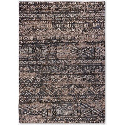 Alfombra Kilim Negra de Louis de Poortere - Diseño Geométrico Vintage Alfombra Kilim Negra de Louis de Poortere - Diseño Geométrico Vintage